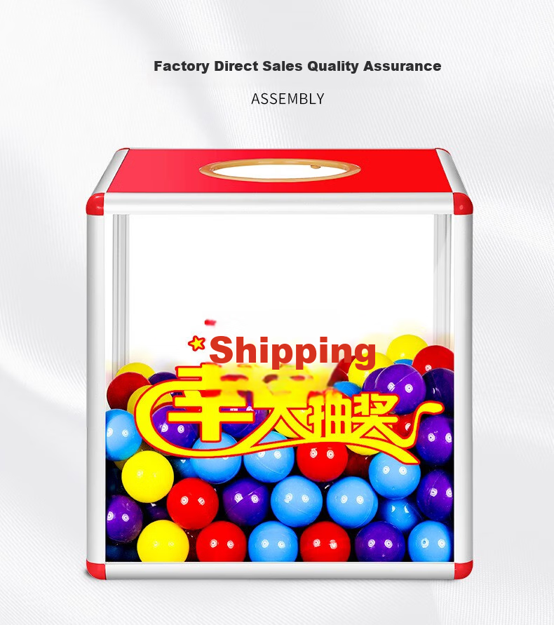 Siyicai Medium-Sized 30*30*30cm Single-Sided Transparent Lottery Box, Aluminum Alloy Detachable Transparent Prize Drawing Box for Annual Meetings, Award Ceremonies, Grand Openings, Weddings, And Events 3