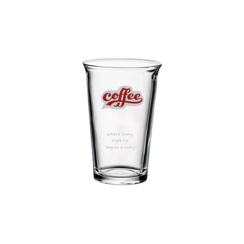 CLITON Glass Coffee Cup Iced Americano Latte Cold Drink Transparent Glass Water Beverage Tea Cup 350ml