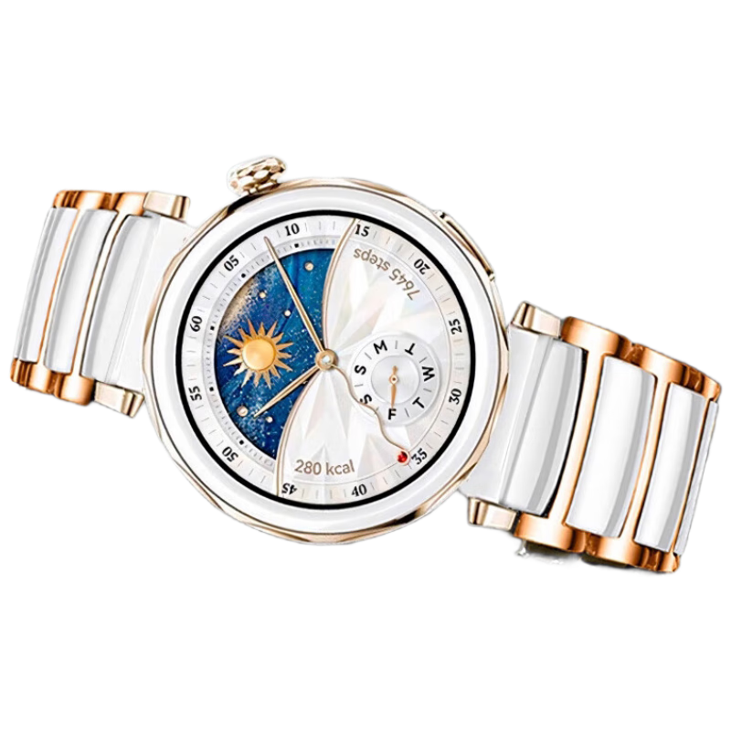 Watchbond Compatible with Huawei Watch GT5 Pro, White Ceramic GT6/watch5 Strap, GT5/GT4 Women's Style, 41/42mm Smart Sports 18mm Women's High-End Fashionable Watch Strap