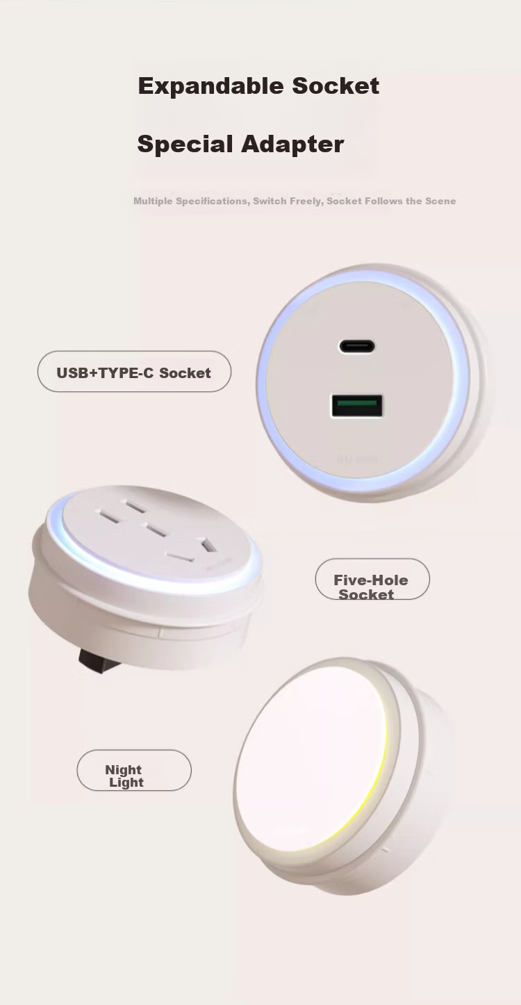 AUX 86-Type Expandable Socket Kitchen Extension Multi-function Converter Concealed Household Switched Power Strip 21-Hole Rightward Expansion White 6