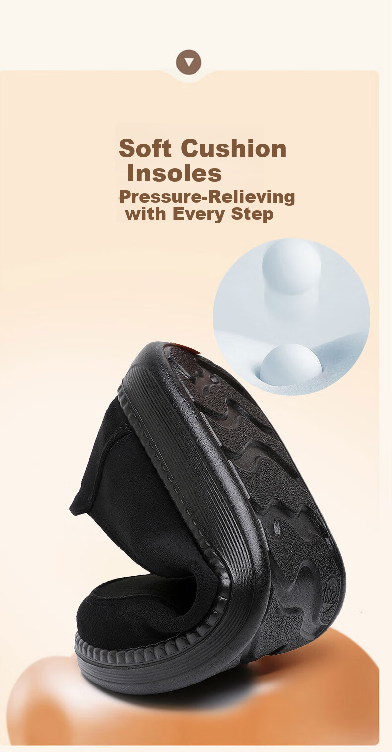 Ankang Old Beijing Cloth Shoes for Women, Spring And Autumn Soft-Soled Mom Shoes, Slip-On Flat Grandma Shoes, A9013, Black, Size 38 9