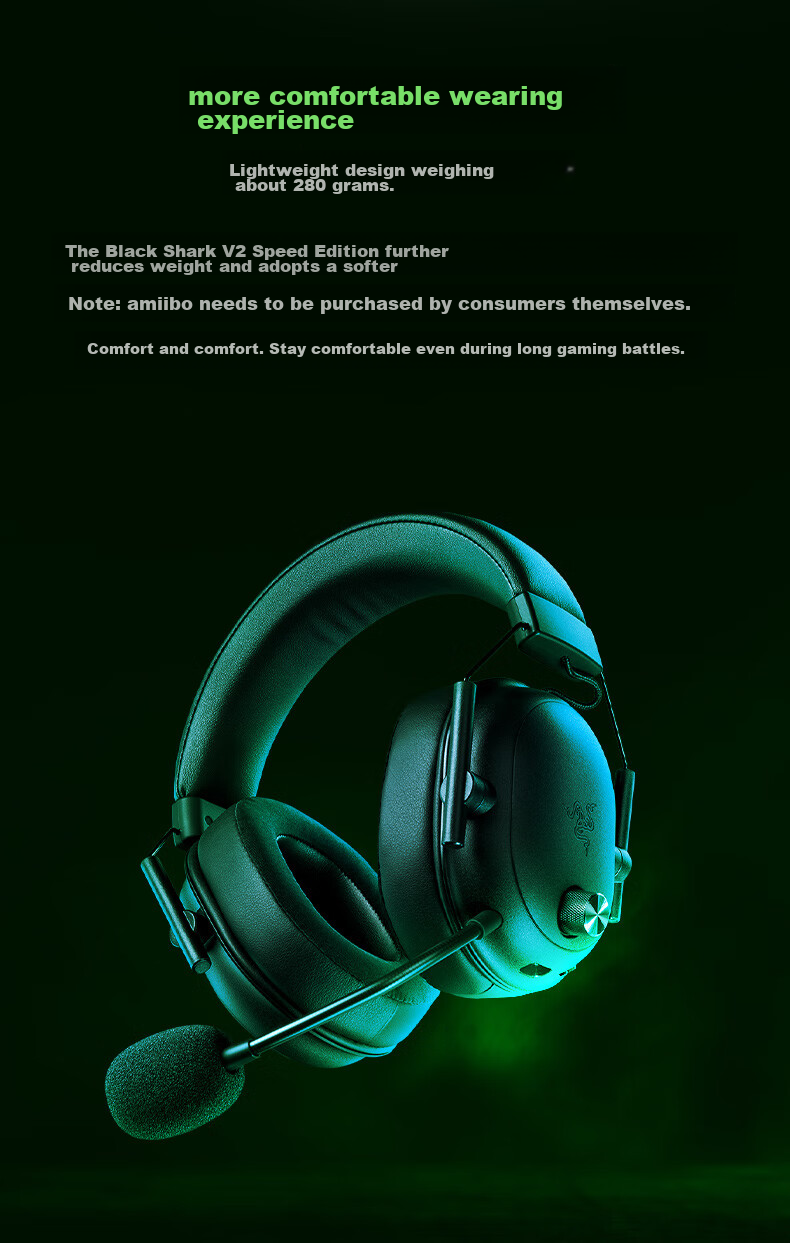 Razer BlackShark V2 X HyperSpeed Wireless Bluetooth Gaming Headset with Microphone, Tri-Mode Connection, Passive Noise Cancellation, Delta EQ Adjustment, CSGO, PUBG, Black 4