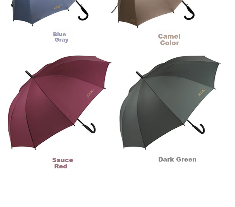 Tiantangshan Windproof Double Umbrella, Long Handle, 10 Ribs, Extra Large Size, Semi-Automatic Straight Pole, Suitable for Both Sun And Rain, Business Umbrella, Deep Navy Blue 14