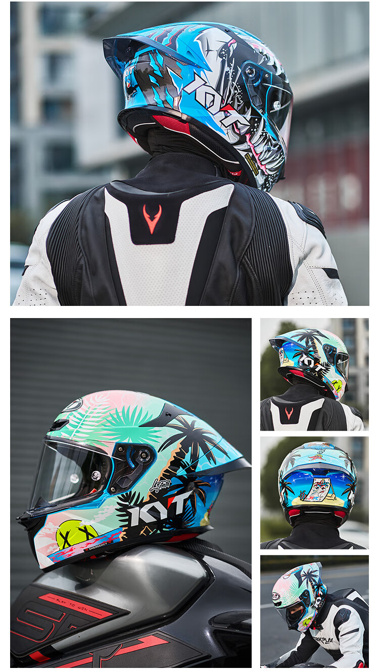 KYT Official Genuine Imported Motorcycle Helmet Unisex Four Seasons Full Face Windproof and Anti-fall TE-02 Bright White XXL 14