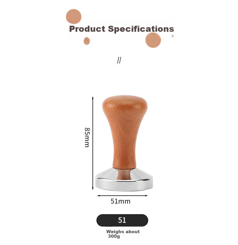 YIJUKE (YIJUKE) [51mm] Wooden Handle Coffee Tamper, Coffee Grinding Tool, Coffee Accessory, Coffee Machine Handle Tamper 8