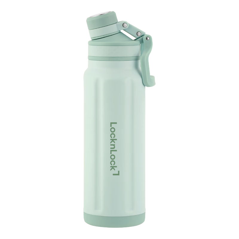 LOCK&LOCK Exploration 316L Insulated Thermal Flask Outdoor Portable Large Capacity Water Bottle 800ml Green
