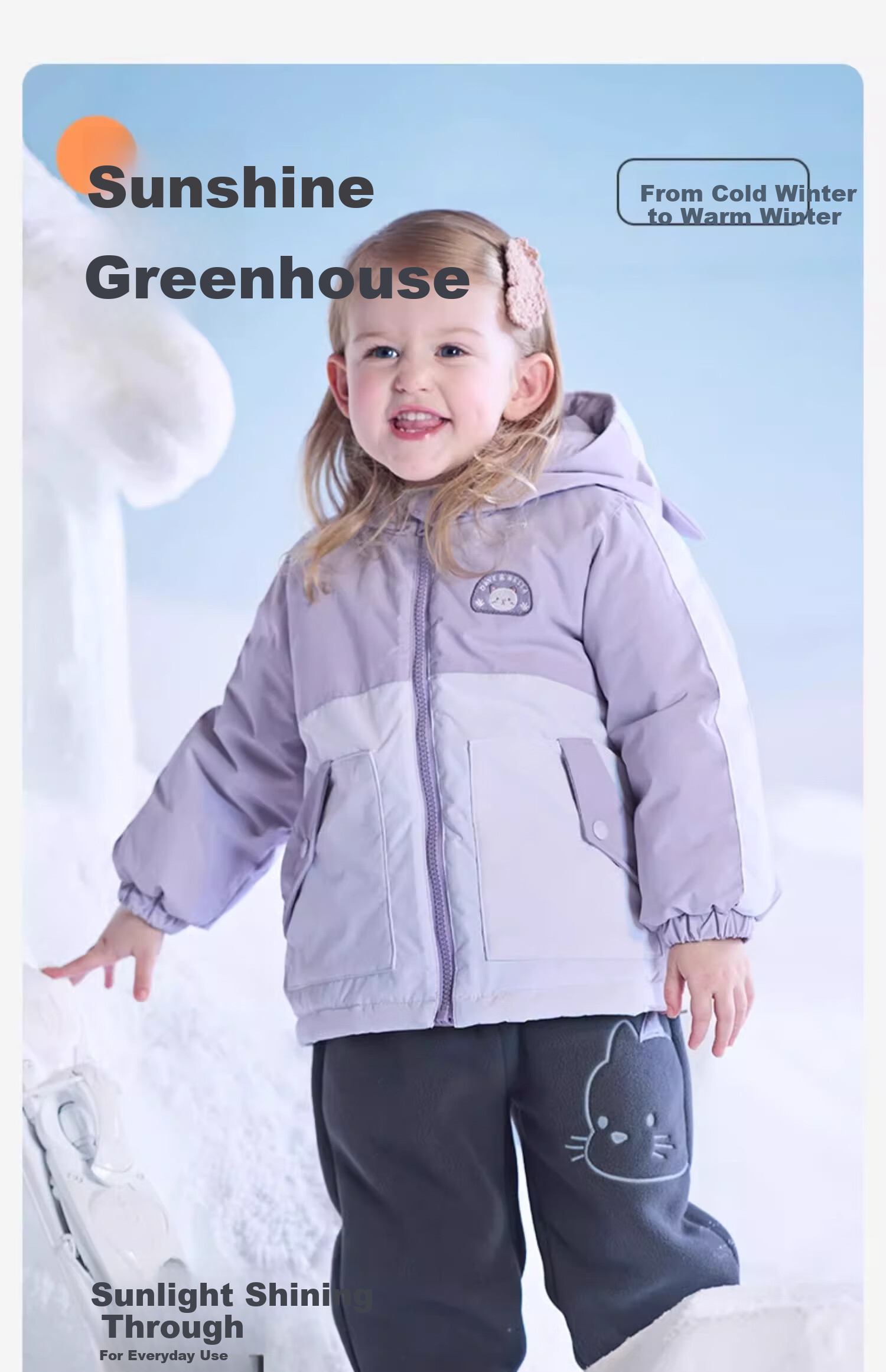 DAVE & BELLA Girls' Cotton Jacket, Winter Outerwear for Boys, Baby Fleece-Lined Waterproof Breathable Hooded Cotton Coat 1