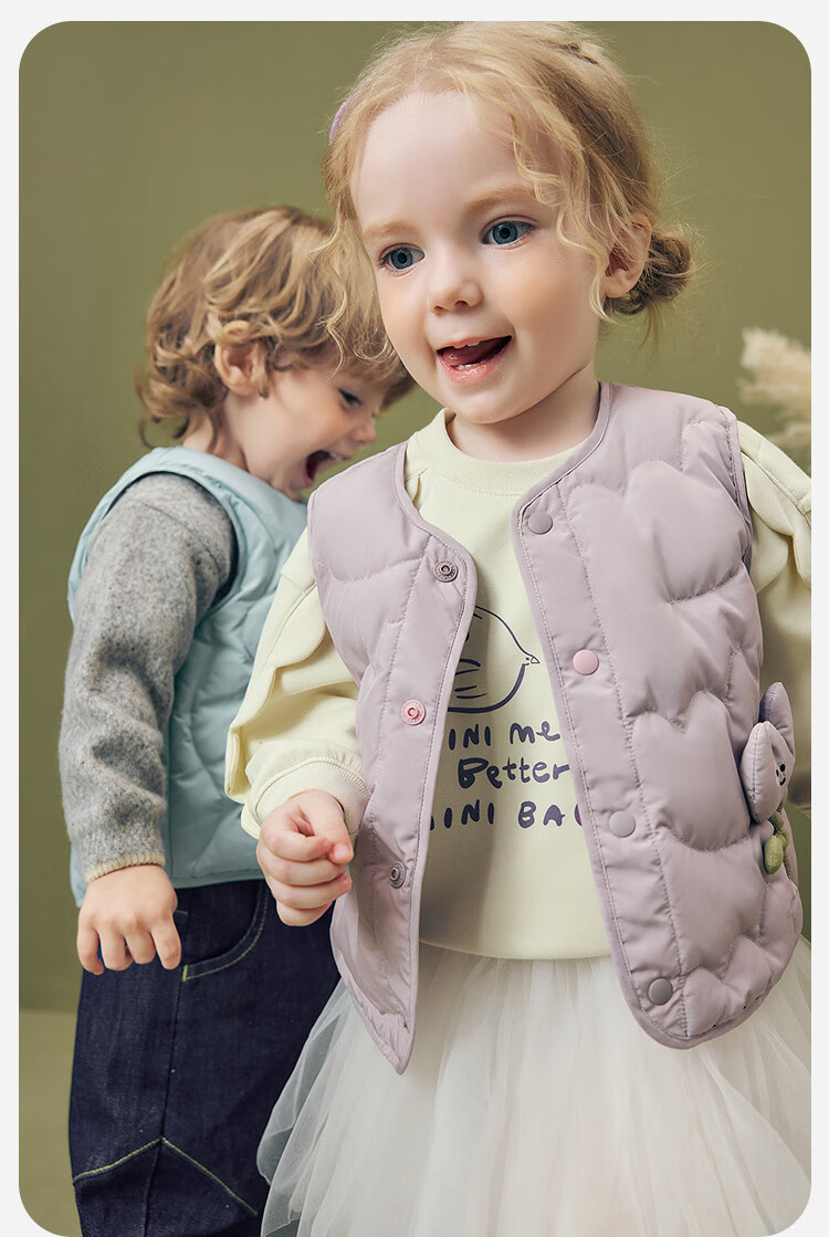 Minibala Kids Unisex Baby Down Vest Waterproof Skin-Friendly Comfortable Warm Winter Jacket 2