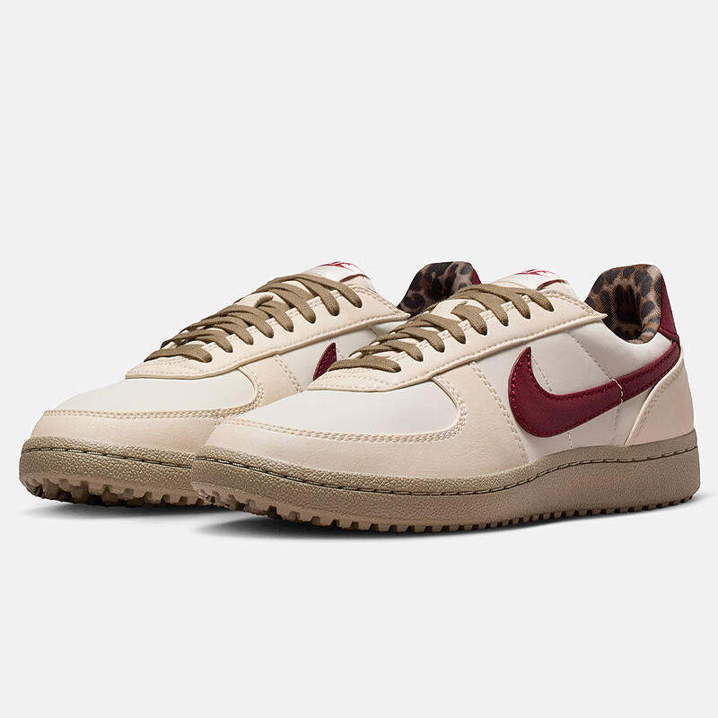 NIKE Women's Casual Shoes, Thin-Soled Shoes, FIELD GENERAL Sneakers IM6688-062 Beige Red, Size 36