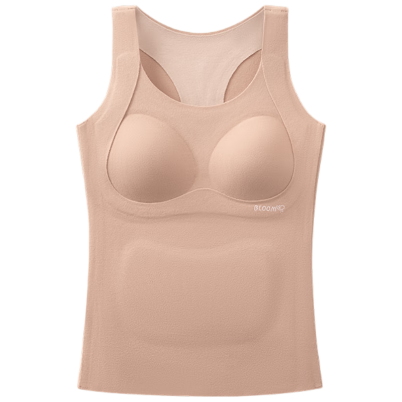 Meishianxuan Girls Thermal Vest Autumn Winter High School Student Underwear German Velvet Heating Fleece Development Bra with Chest Pads