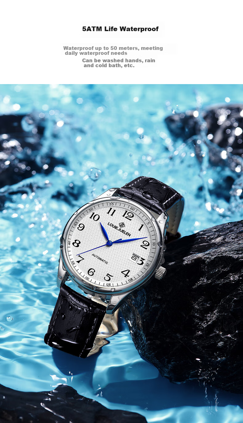 GEORGCOUNT Men's Watch, Silent Exam-Specific Fully Automatic Watch for Men, Suitable for Civil Servants, Postgraduate Entrance Exams, Middle And High School Students, Quartz Watch for Me 12