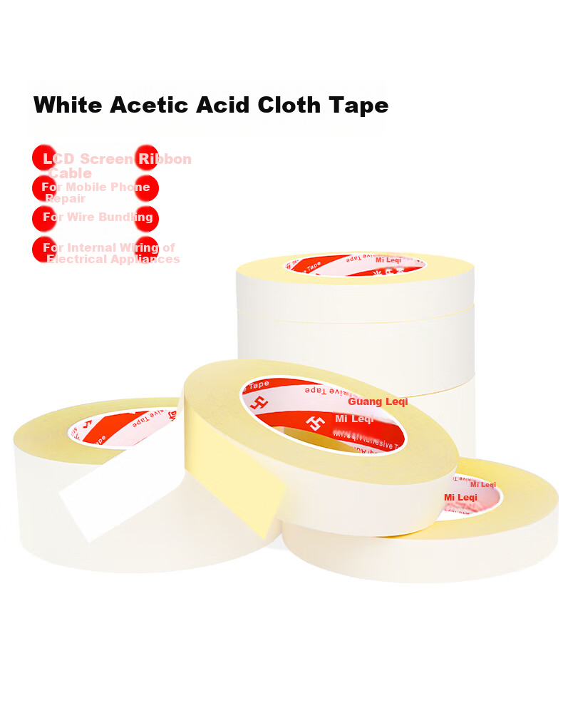 Mileqi High-Adhesive White Acrylic Electrical Tape, LCD Screen Cable Repair, Phone Repair, Earphone Data Cable Repair Tape, Can Be Hand-Torn, Insulating Tape, 18MM Wide * 30M Long [2 Rolls] 5