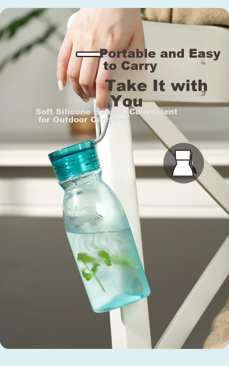 LOCK&LOCK Summer Sports Water Bottle, Simple Plastic Cup, Outdoor Portable Water Bottle, for Men And Women Students, White, 750ML 9