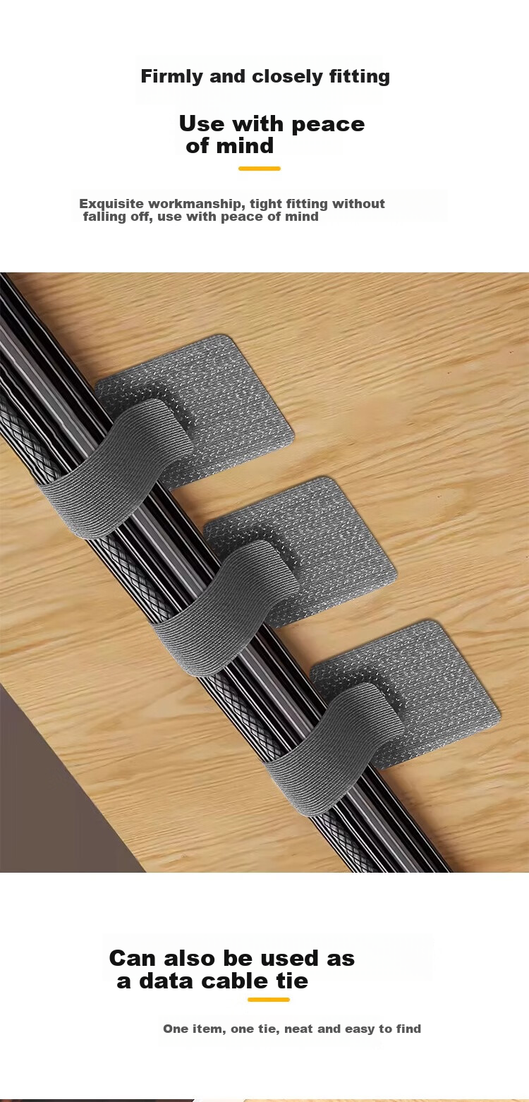 Dengbi Magic Tape Cable Tie, Data Cable Organizer, Wire Management Tool, Cable Tie for Power Cords And Bundles, Cuttable And Adjustable Cable Fastener 6