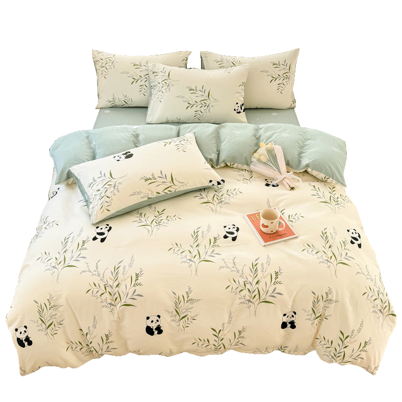 Hongdou 100% Cotton Duvet Cover Single Piece Full Cotton Quilt Cover Single Dormitory Quilt Cover 200*230cm Cat