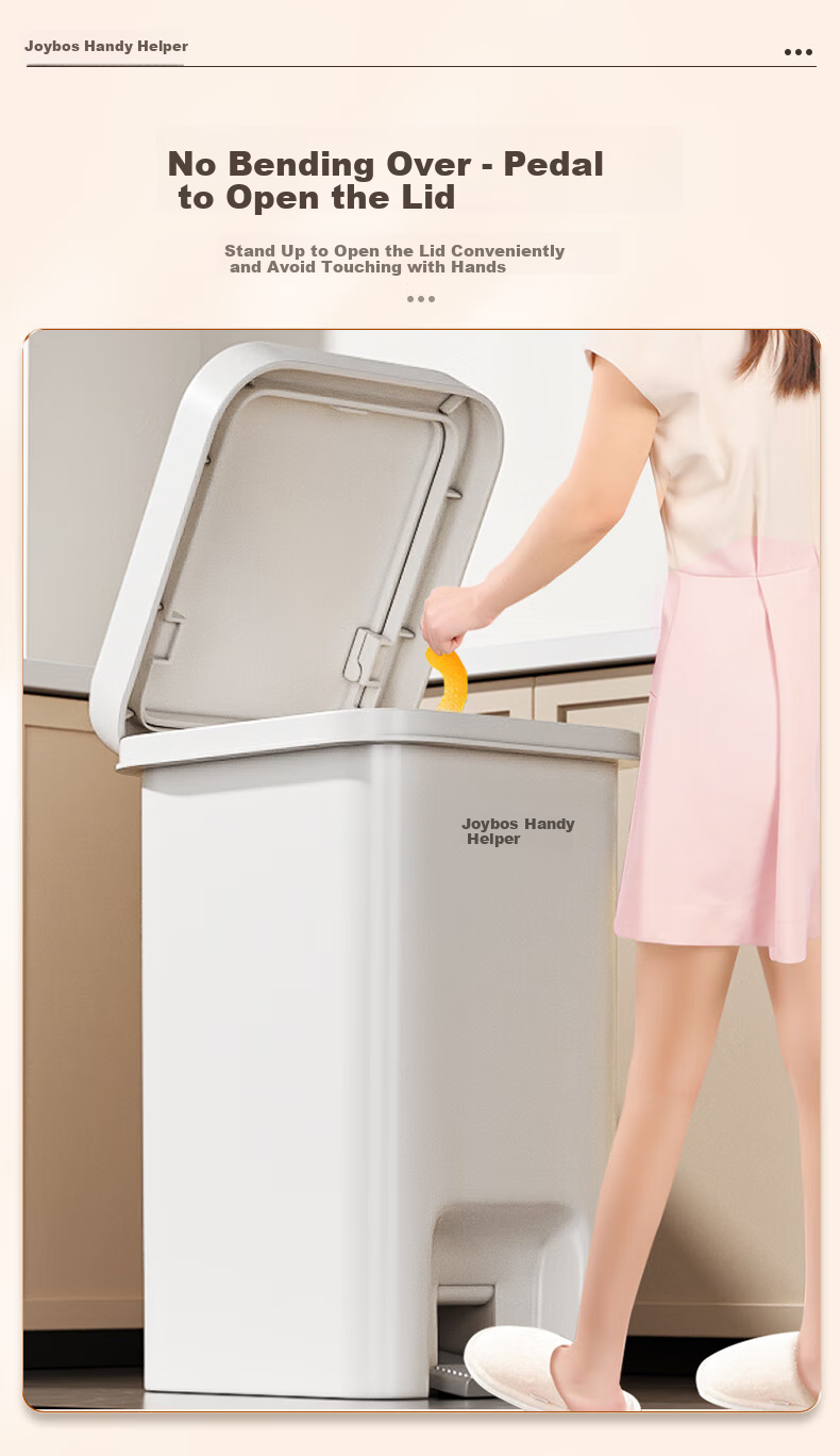 Jiabangshou Pedal Trash Can, 21.4L Capacity, Dual Opening Lid, Hand Press And Foot Pedal Operation, Large Size for Home Kitchen Use, High Capacity 5