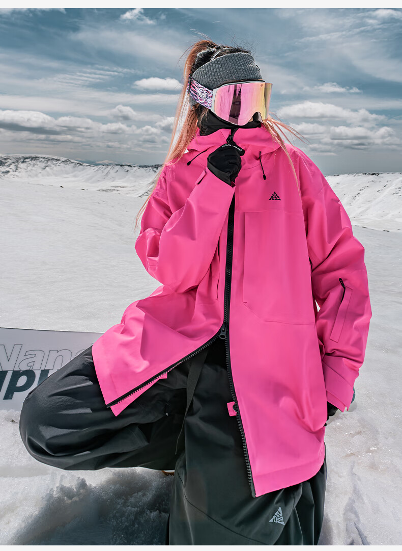 Nan En Ski Goggles Protective Eyewear Women Snowboard Glasses Breathable HD Anti-Fog Flip-Up Men Black Frame Purple 21