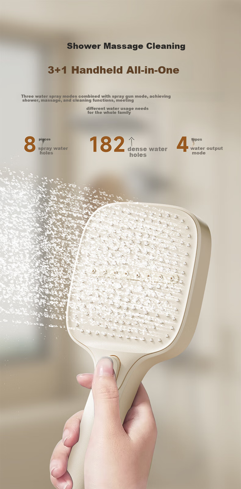 Micoe M3+Pro Thermostatic Shower Set Four Seasons Bathroom High-Pressure Shower Head Milk White 8