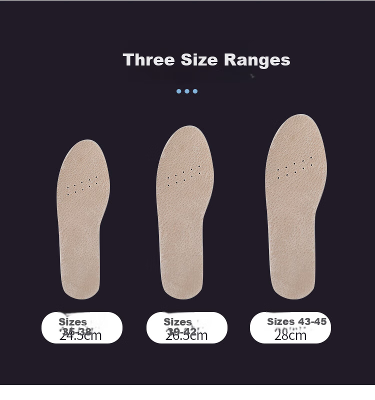 FOOTOPPO Leather Shoe Insoles for Men And Women, Genuine Leather Sweat-Absorbing Thin Breathable Foot Cushioning Functional Casual Leather Insoles, Thickened 10