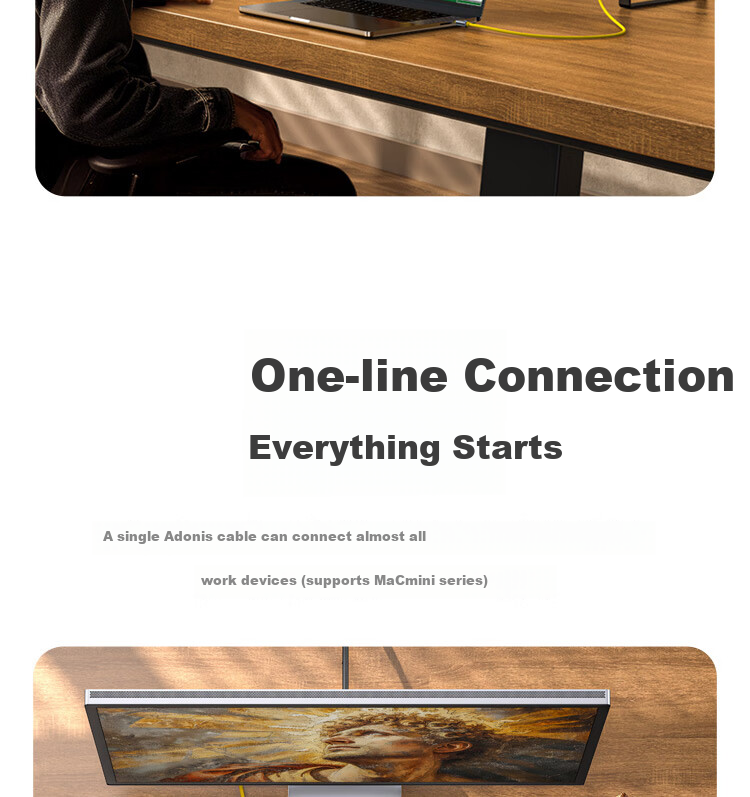 Aohi Adonis USB4 2.0 Fast Charging Data Cable, PD240W Full-Function 120Gbps Transmission, Dual Type-C, HD 8K Video Display, Screen Casting, Expansion Dock 10