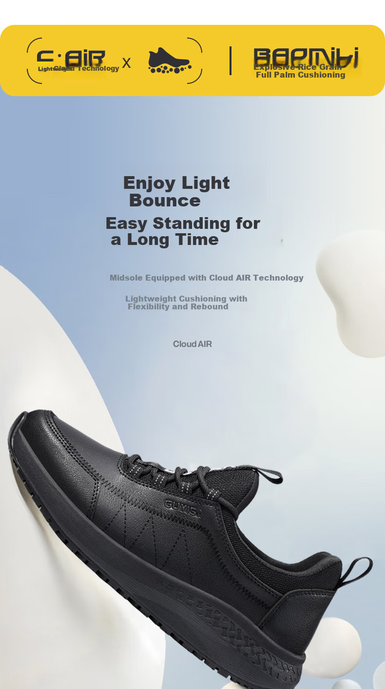 Qingya Chef Shoes, Kitchen Shoes, Non-Slip, Waterproof, Oil-Resistant, Odor-Resistant, Wear-Resistant, Specialized Work Kitchen Shoes for Men, C002, Size 40 8