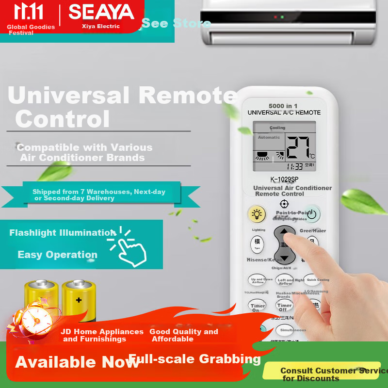 Xiya Universal Air Conditioner Remote Control Compatible with Gree, Midea, Haier, Hisense, Kelon, Mitsubishi, Newson, Panasonic, Konka, TCL, Hualing, Changhong, Skyworth, And Aux