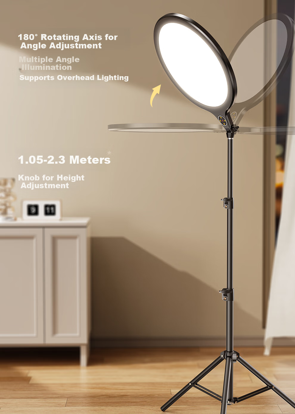 Xiaotian Live Streaming Fill Light, Studio-Specific Photography Fill Light, Indoor Photo And Video Lighting, Portrait Beauty Light, Live Streaming Specialized Lamp, Desktop Jewelry Face Light, Soft Light, Floor-Standing Light 24