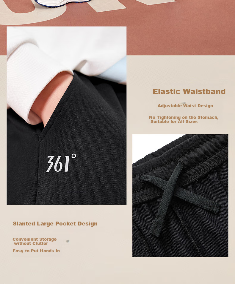 361° Children's Clothing Boys' Basketball Printed Cool Elastic Knit Pants for Fall 2025, Big Kids Size, Black 140 18