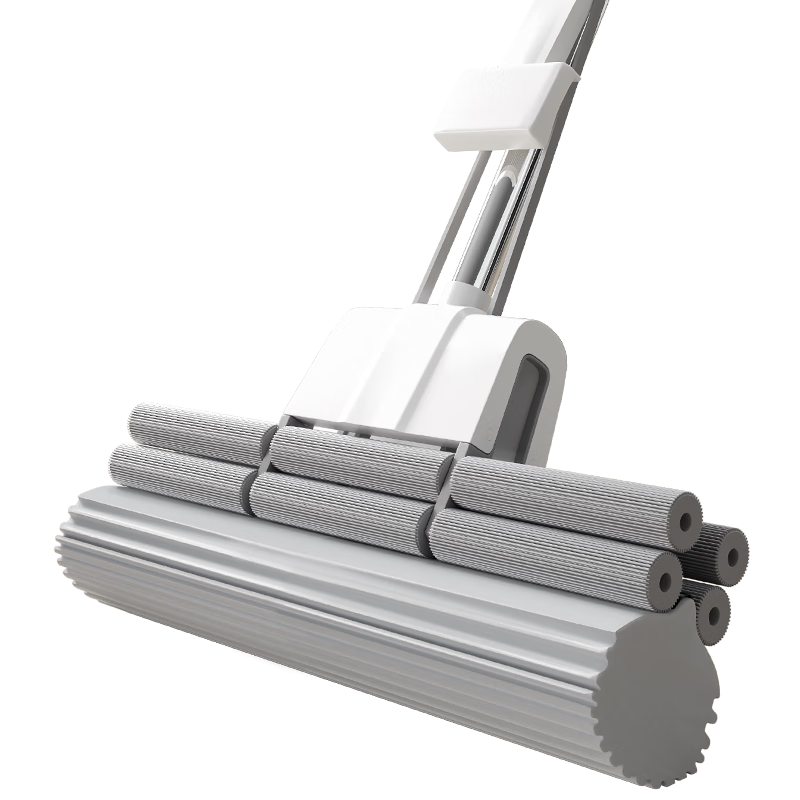 Baijia Haoshi Sponge Mop 33cm Single Head Roller Water Squeezer Hands-Free Floor Cleaning Tool Household Sponge Mop