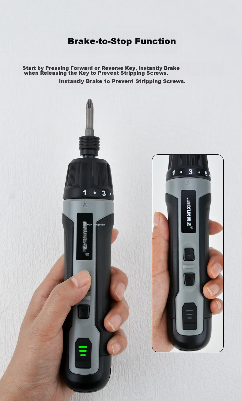 JERXUN Electric Screwdriver, Rechargeable Driver, Mini Electric Drill, Multi-Function Set with High Torque, Wireless Lithium Battery Drill 11