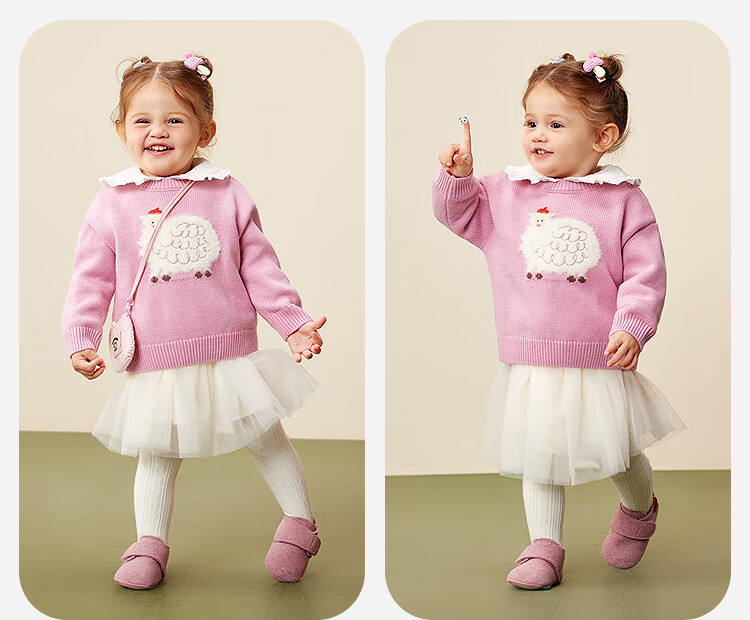 Minibala Bala Children's Baby Sweater Soft Skin-Friendly Non-Deforming Red Christmas Sweater [Artist Collaboration] 11
