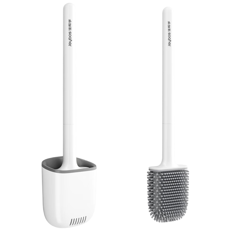Jiabangshou Soft Rubber Toilet Brush 2025 New Wall-Mounted Household Toilet Cleaning Brush Set