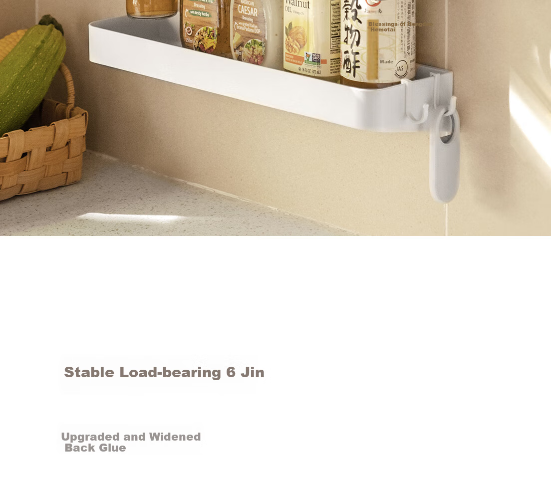 Lanjiaoluo Bathroom Storage Rack, No Drilling Required, Wall-Mounted Toilet Organizer Shelf with Hooks, 40CM 4