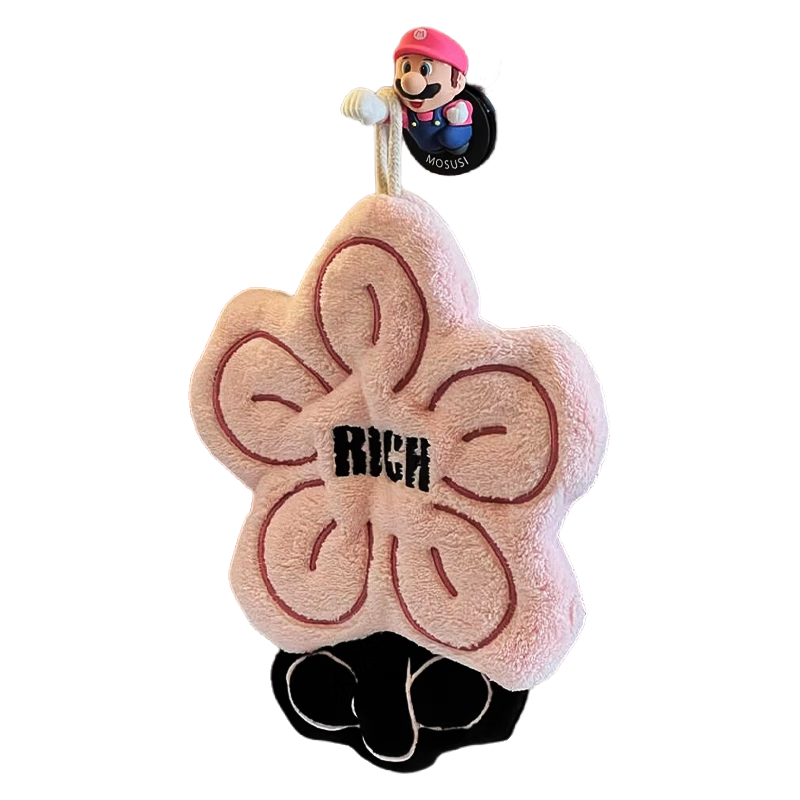 Fan Ye Rich Money Flower Hanging Hand Towel Super Absorbent Thickened Towel Handkerchief for Bathroom Kitchen Toilet Odorless