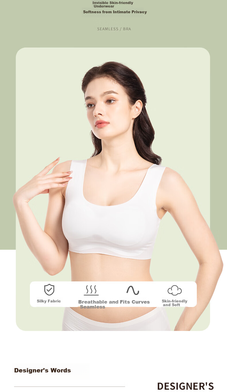 Etravel Disposable Bra with Padding for Women, Breathable Bandeau, Individually Wrapped Daily Disposable Military Training Bra, 3-Pack M Size 2