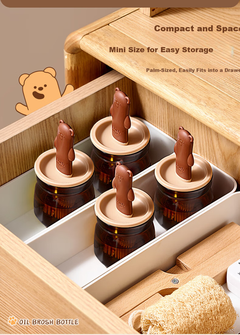 Bear Oil Brush Bottle, Silicone Oil Brush, All-In Bottle Brush, Pancake Brush, Oil Bottle, Seasoning Bottle, Outdoor Barbecue, 100mL 9