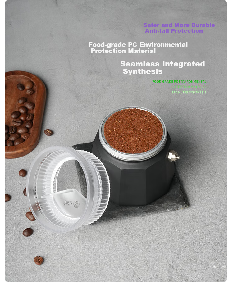 Zigo Moka Pot Powder Dispenser Universal Powder Dispenser [Dual Valve for 2 Cups, Single Valve for 3 Cups] 6