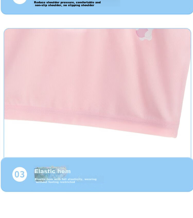 Dingguagua Girls' Underwear, Children's Underwear for Puberty, Summer Vest for Primary School Students, Bra for 9-12 Year Old Girls, Cotton First Stage Brassiere 14