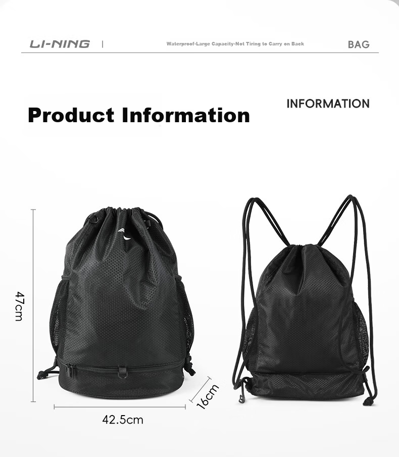 LI-NING Swimming Storage Bag Large Capacity Wet and Dry Separation Waterproof Backpack for Men and Women 7243 Green 8
