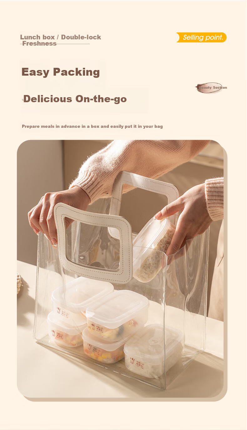CAIZHI Rice Storage Containers, Refrigerator Food Keepers, Storage Boxes, Lunch Boxes, Bento Boxes, Microwave-Safe, Set of 6, CZ6628 15