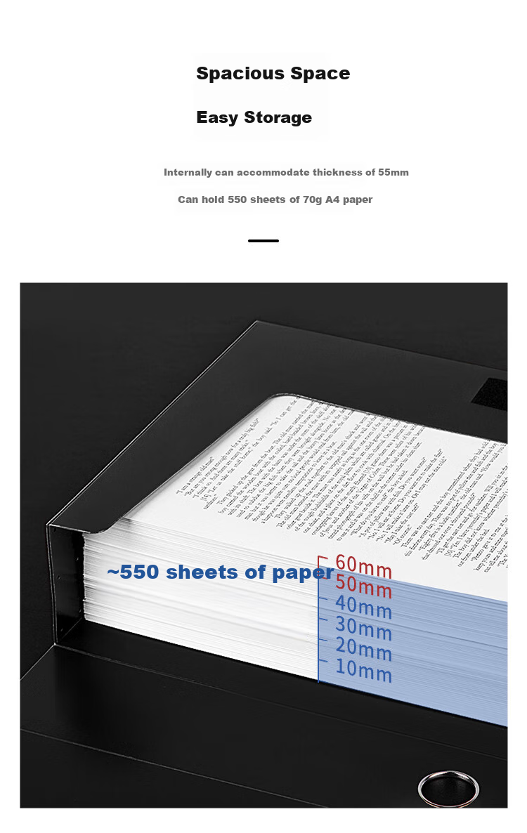 GuangBo 3c Digital All-Net Low Price, 10 Pieces, 55mm Widened High-Quality Plastic File Boxes, Document Boxes, Data Storage Boxes, Financial Voucher Storage Boxes, Office Supplies, A88005 Black 4