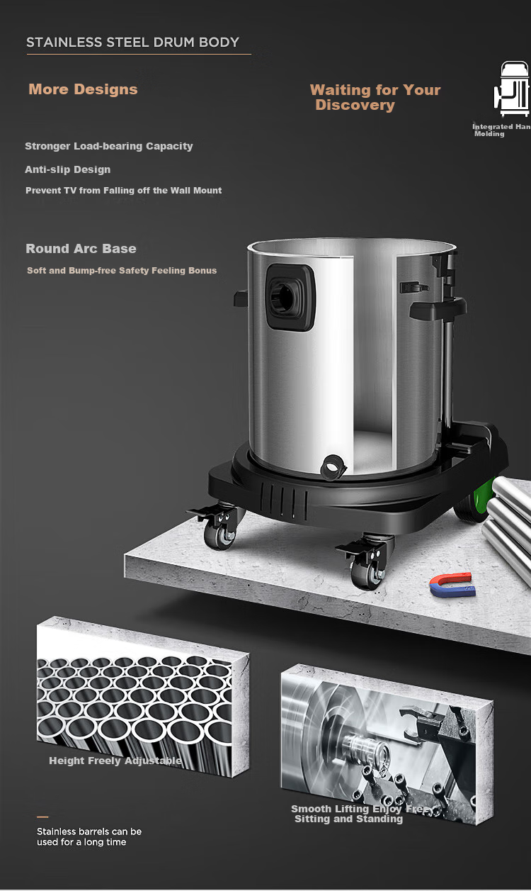 Jienuo 5400W High-Power Wet And Dry Commercial Industrial Vacuum Cleaner with Strong Suction for Factories, Workshops, Dust And Water Absorption JN-301T Edge Push And Suctio 10