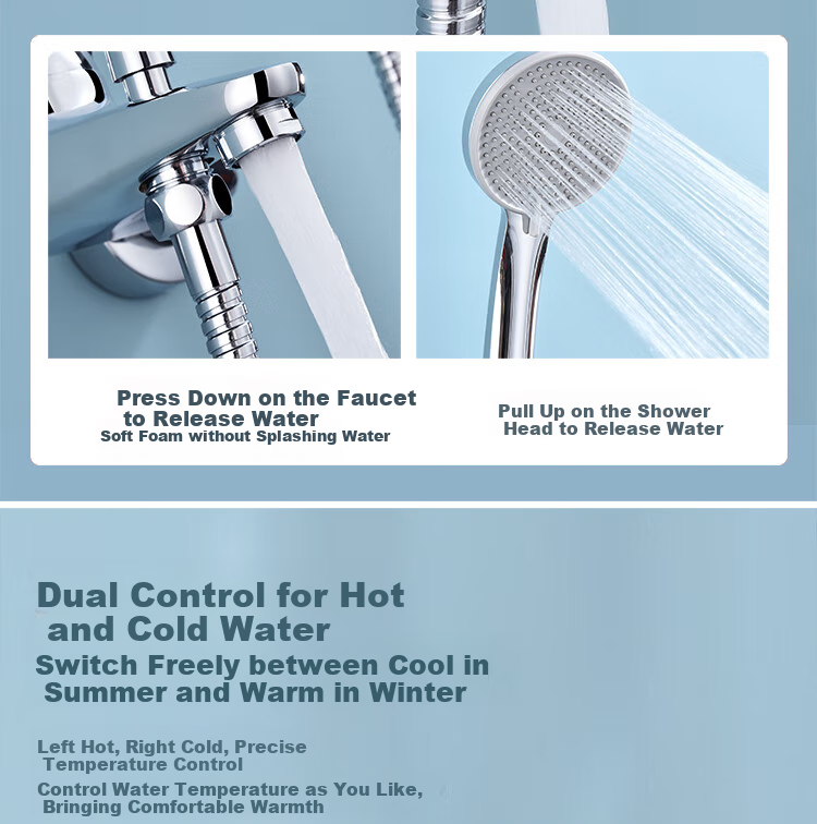 Larsd Shower Faucet Mixer Valve Set, Bathtub Mixer Tap Set, Bathroom Hot And Cold Shower Switch LD5003T 12