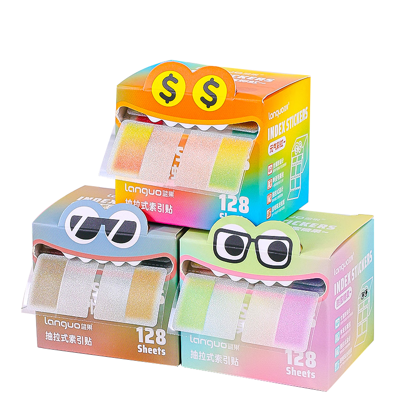Youth Pull-Out Index Tabs Writable Transparent Pearl Frosted Student Memo Classroom Notes Removable Reusable Sticky Labels Quick-Dry 3 Boxes