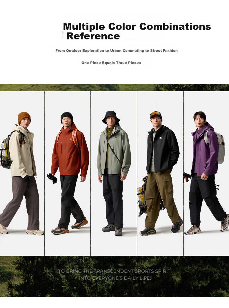 ANTA Water Shell Jacket | Dadi Zhike 3.0 Functional Three-In Jacket for Men, Windproof, Waterproof, Fleece-Lined Two-Piece Set 4