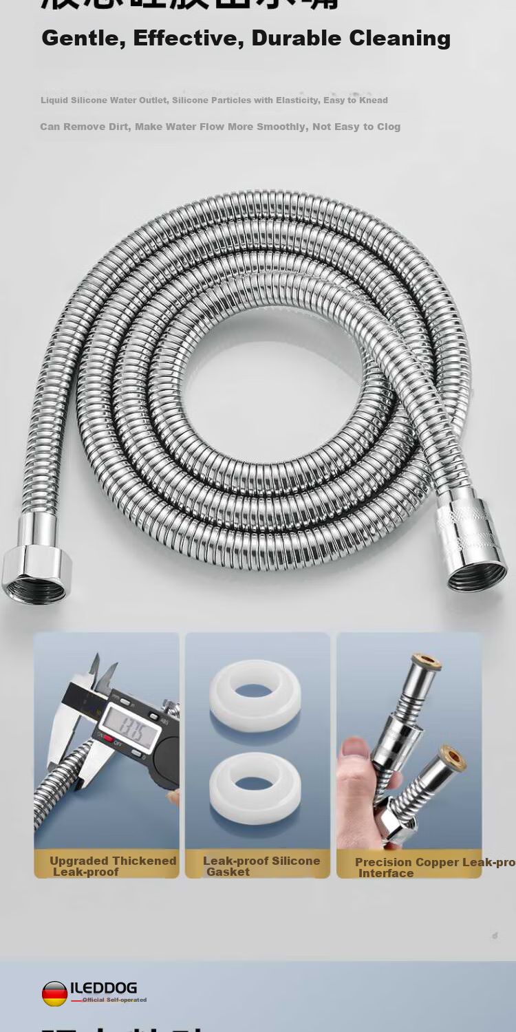 ILeddog [Germany], Pressurized Shower Head, Bathroom Bathing, Multifunctional Handheld Shower Head Set, HL-005 19