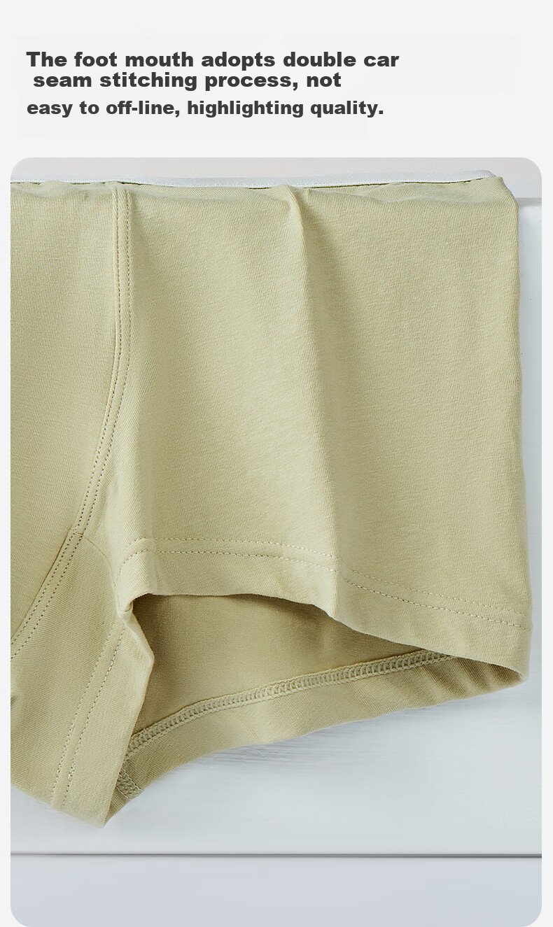 Fenteng Men's Underwear, 3-Pack, 7A Antibacterial Pure Cotton Breathable Soft Boxer Briefs 12
