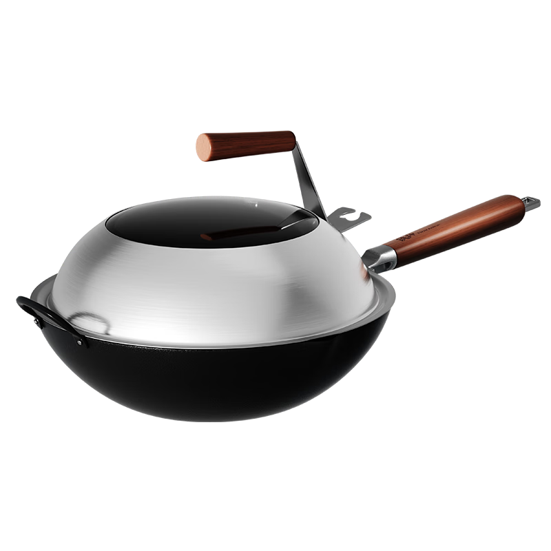 Kanda Cast Iron Wok Tiesheng Home Cooking Iron Wok 32CM Seasoning-Free