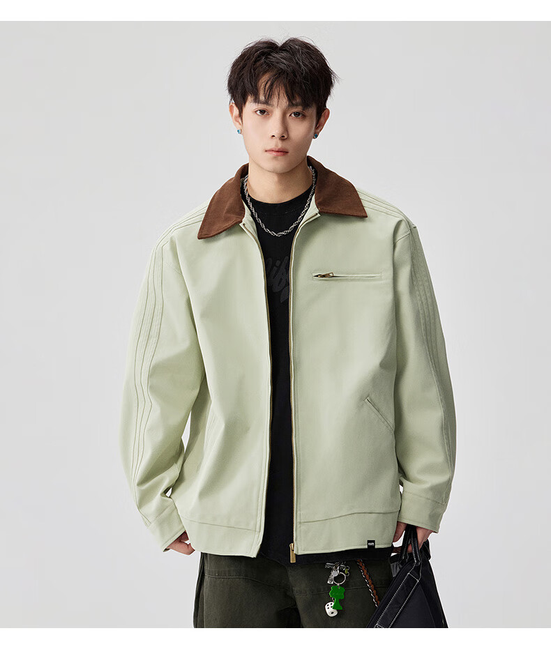 MARK FAIRWHALE Japanese Retro Workwear Jacket Men 2025 Autumn New American Style Lapel Coat Men's Apricot L 4