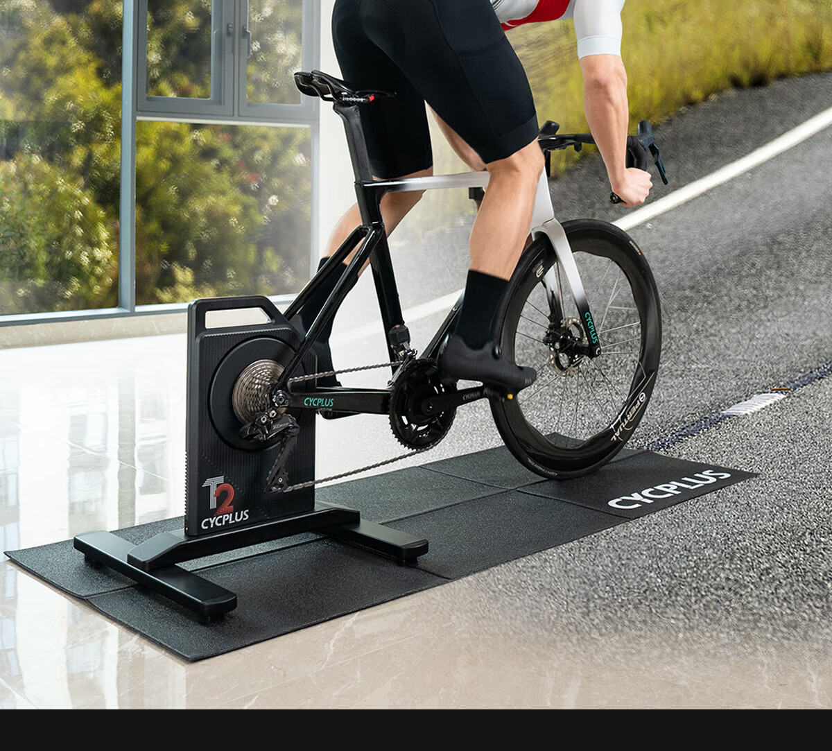 CYCPLUS fitnessT2H Smart Direct-Drive Indoor Cycling Trainer Power Training Stand for Road Bikes 1